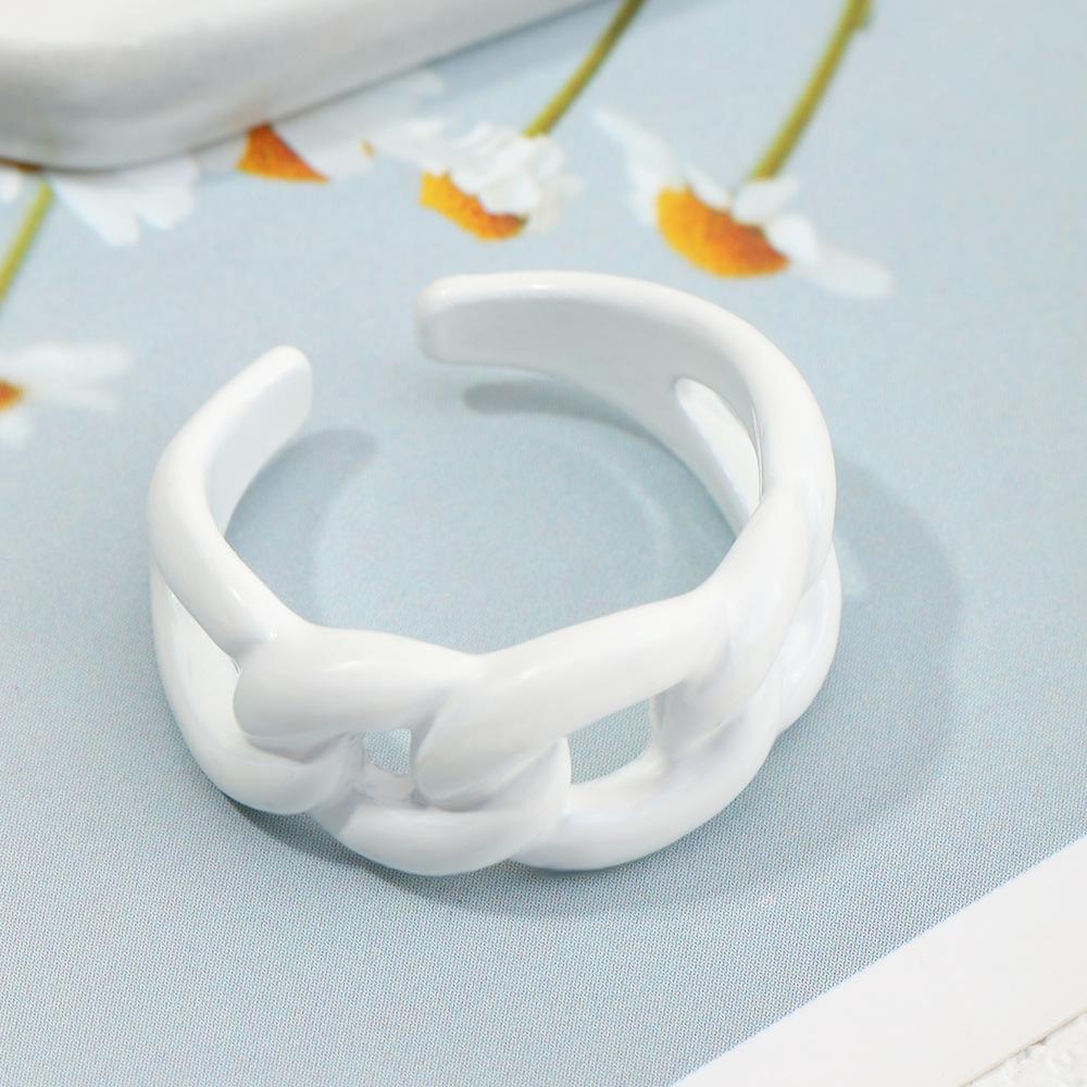 Wholesale macaroon candy color J metal irregular ring JWE-RS-e048