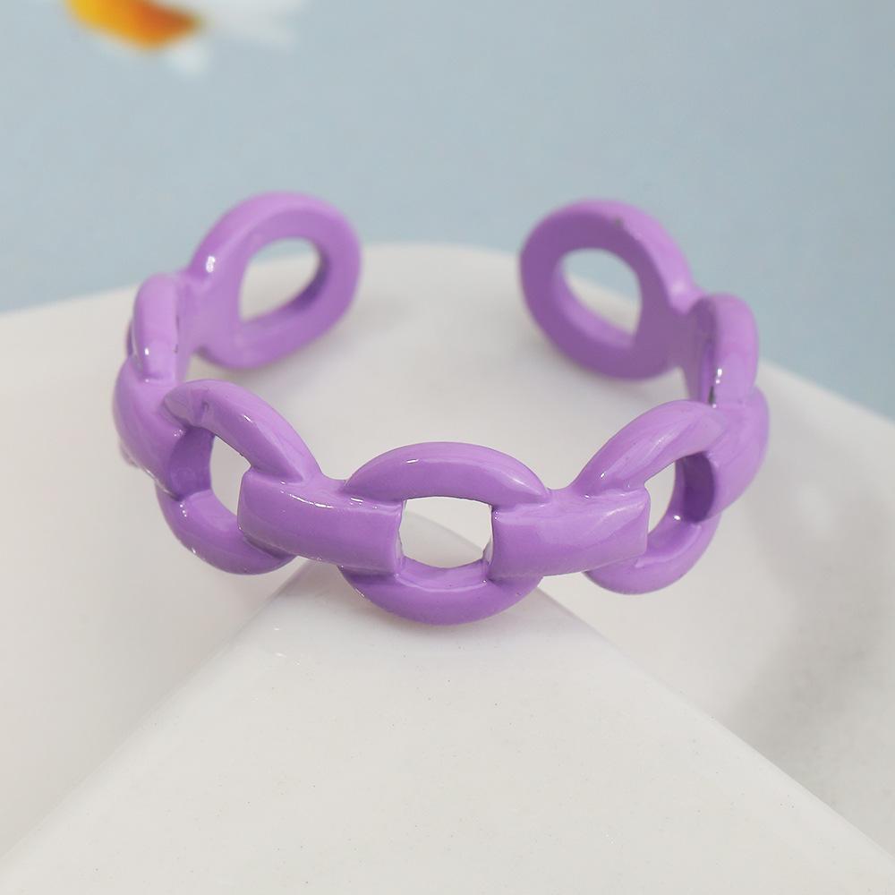 Wholesale macaroon candy color J metal irregular ring JWE-RS-e048