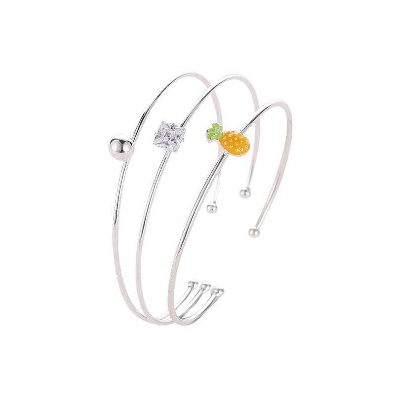 Wholesale silver alloy diamond bracelet JWE-BT-D511
