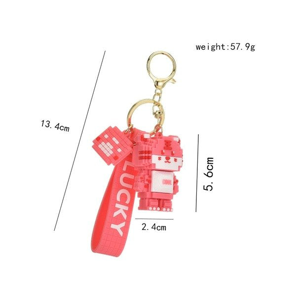 Wholesale soft rubber tiger keychains JWE-KC-WQK042