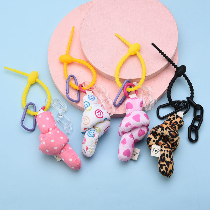 Wholesale Space Cotton Fabric Twisted Knotted Keychain JWE-KC-WS122