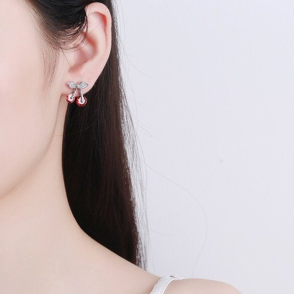 Wholesale Sterling Silver Jewelry Cherry Silver Earrings JWE-ES-BLX026