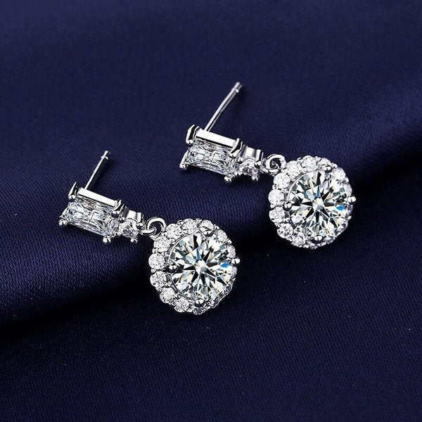 Wholesale Sterling Silver Jewelry Copper Inlaid Zircon Earrings JWE-ES-BLX010