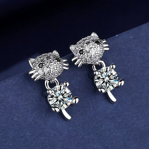Wholesale Sterling Silver Jewelry Copper Inlaid Zircon Earrings JWE-ES-BLX013