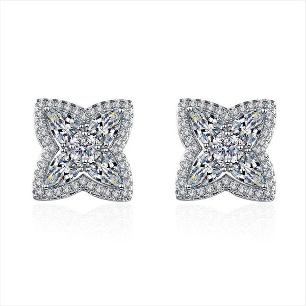 Wholesale Sterling Silver Jewelry simple zircon silver earrings JWE-ES-BLX019