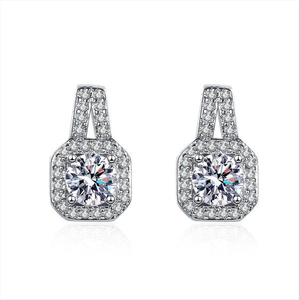 Wholesale Sterling Silver Jewelry zircon silver earrings JWE-ES-BLX027