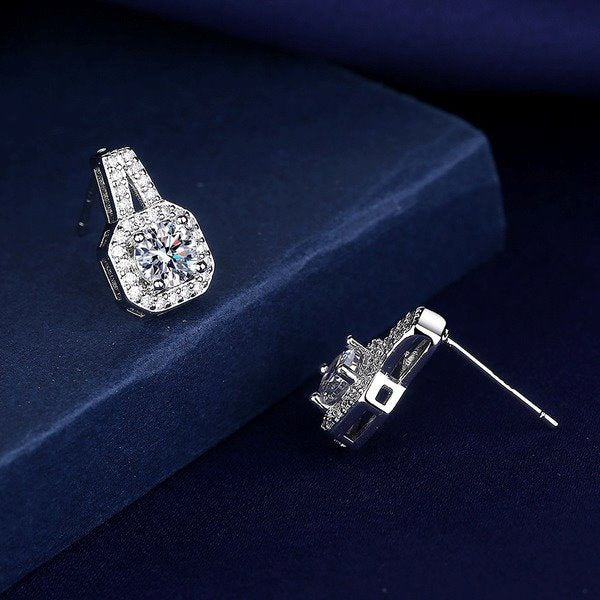 Wholesale Sterling Silver Jewelry zircon silver earrings JWE-ES-BLX027
