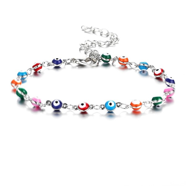 Wholesale vintage bohemian style color eye anklet JWE-AS-F325