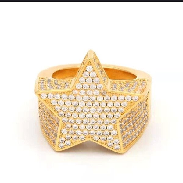 Wholesale Zircon Pentagram Metal Rings JWE-RS-WN103