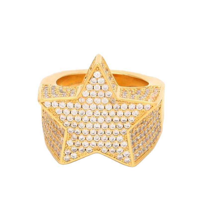 Wholesale Zircon Pentagram Metal Rings JWE-RS-WN103